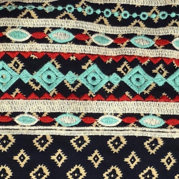 THML Dress Anthropologie Embroidered Sleeveless Dress Blue White Red Size Small - Picture 8 of 12